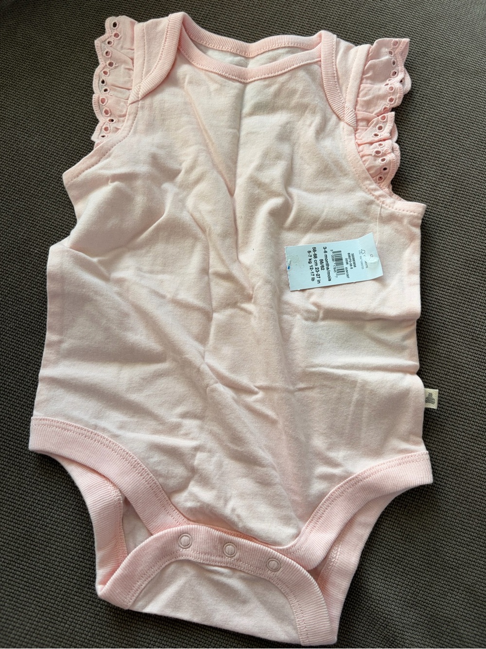 GAP Light Pink Sleeveless Eyelet Trim Baby One-Piece